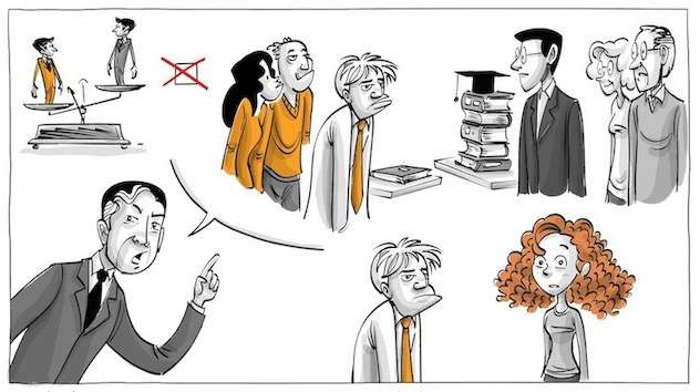 Ilustração sobre pontos de vista